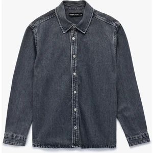 Pamuklu Regular Fit Uzun Kollu Klasik Yaka Jean Gömlek Ceket