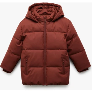 Fermuarlı Kapüşonlu Cep Detaylı Şişme Mont