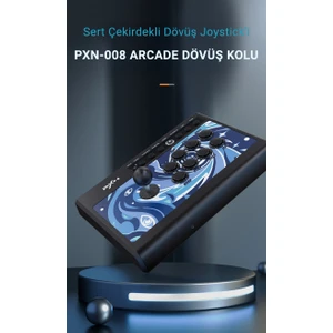 008 Arcade Dövüş Kolu | Mavi Switch Mekanik Tuşlar, 50 Milyon Basım, Turbo Fonksiyonu, Klasik Çelik Joystick