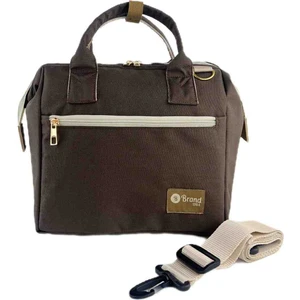 Su Geçirmez Anne Bebek Bakım Çantası Kahverengi Polyester Ayarlanabilir Saplı