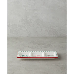 English Home Joy Dolomite Sunumluk 25X10 cm Beyaz - Kırmızı