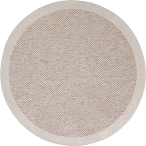 Cool Halı Pratico Bej Yuvarlak Halı Sisal Görünümlü Yumuşak Dijital Baskı Yıkanabilir Kaymaz Mutfak Halısı