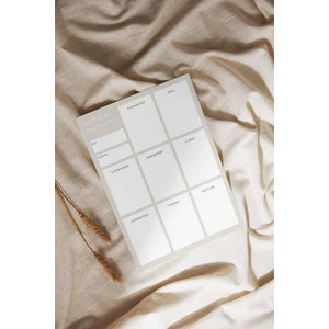 Chi-Chi Papers A5 Boy, Haftalık Planlayıcı Bloknot, Kopar-At Şeklinde, 50 Yaprak - Gri