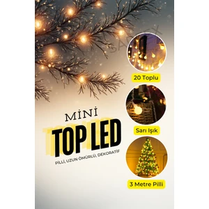 Mini Top Led, 3 Metre 20 LED Pilli Gün Işığı