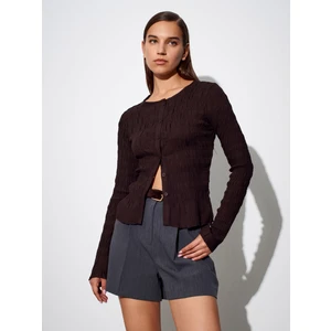 50926 Düğmeli Gipeli Top-Koyu Kahve