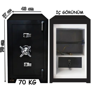 U.s.f Ev ve Ofis Tipi Çelik Para Kasası 70 cm 70 kg Çift Anahtarlı Güvenli  Para Kasası