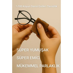 % 100 Koyun Derisi Güderi Gözlük, Telefon ve Tablet Temizleme Bezi 9 Adet 3 Renk 13 cm x 13 cm