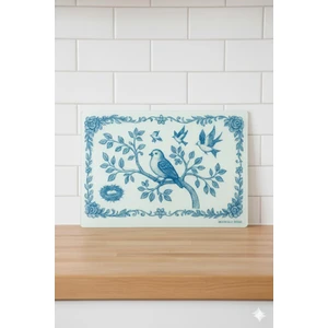 Miabella Home Cam Kesme Tahtası Sofra & Mutfak Kesme Tahtası Sunum Tahtası Cam Doğrama Tahtası Sunumluk