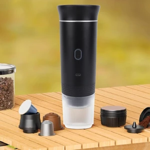 Taşınabilir Espresso Kahve Makinesi Şarjlı Kapsül ve Öğütülmüş Kahve ile uyumlu.