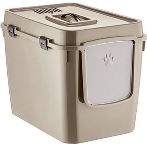 Handor Kapalı Kedi Tuvaleti XXL 57X39X43 - Bej