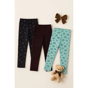 3'lü Kışlık Şardonlu ve Jakarlı Çocuk Tayt Seti - Sıcak ve Esnek