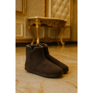 Erkek Panduf Peluş Ev Ayakkabısı Düz