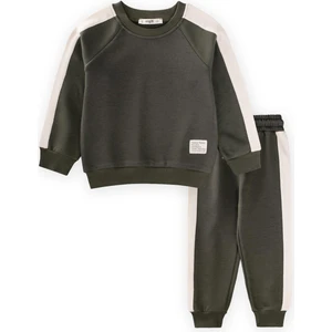 Garnili Sweatshirt Takım 2-8 Yaş Haki Yeşil