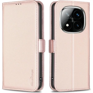 Kip GSM Xiaomi Redmi Note 14 Pro 4g Için Kılıf Deri Görünüm Kapaklı Kartlıklı Stand Kamera Koruyuculu Kapak