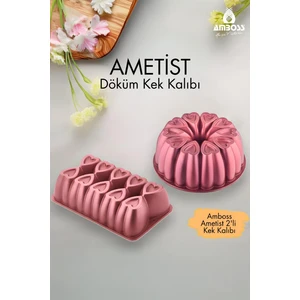 Ametist 2 Parça Döküm Kek Kalıbı ( Kırmızı )