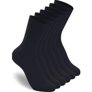 Arma Yıldız 6'lı Unisex Pamuklu Düz Siyah Tenis Çorap Seti Soket Boy