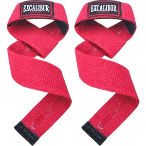 Fitness Deadlift Bilek Kayışı Lifting Strap Kırmızı Çift