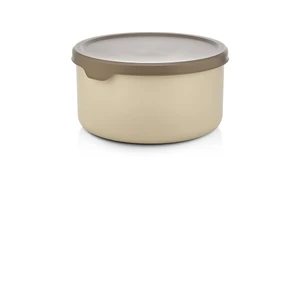 Saklama Kabı Yuvarlak 4 Lü Set Soft Kapaklı Bej Erzak Dondurucu Gıda Kabı