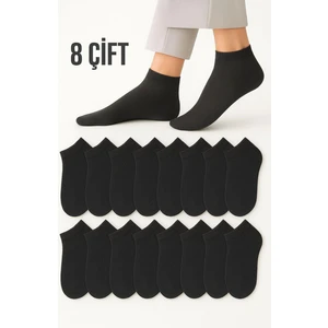Arma Yıldız Erkek Pamuklu Extra Konforlu ve Yumuşak Patik çorap Seti Siyah 8 Çift