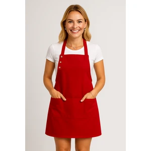 Mutfak Önlüğü Leke Tutmaz Su Itici Kumaş Çıtçıtlı Boyun Askılı Cepli Önlük