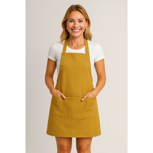 Mutfak Önlüğü Leke Tutmaz Su Itici Kumaş Çıtçıtlı Boyun Askılı Cepli Önlük