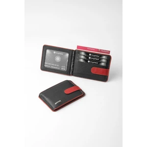Cengiz Pakel Hakiki Deri Minimalist Kartlık – 2521 - Siyah/kırmızı