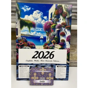 Ne Arasak Ömür Takvim Deniz Manzaralı 1.bölge 2026 Kartonlu Yapraklı Duvar Takvimi