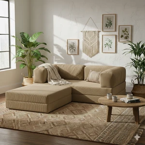 Yeny Fitilli Kadife | Köşe Koltuk | 160X160 Köşe Takımı | Modüler Köşe Takımı | Yataklı L Koltuk | Fitilli Kadife