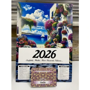 Ömür Takvim Deniz Manzaralı 2.bölge 2026 Kartonlu Yapraklı Duvar Takvimi