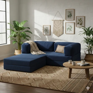 Yeny Fitilli Kadife | Köşe Koltuk | 160X160 Köşe Takımı | Modüler Köşe Takımı | Yataklı L Koltuk | Fitilli Kadife