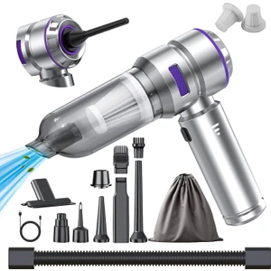 Araba Süpürgesi Yüksek Güç - 17000PA Taşınabilir Araba Vakumları 4'ü 1 Arada Basınçlı Hava Duster & Hava Üfleyici & Pompa Elle Tutulan Vakum Arabalar Için Fırçasız Motorlu Akülü Ev Ofis