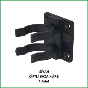Baza Klipsi Çiftli 4 Adet Siyah