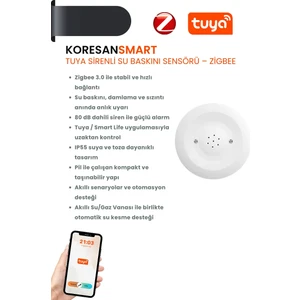 Tuya Sirenli Su Baskını Sensörü – Zigbee
