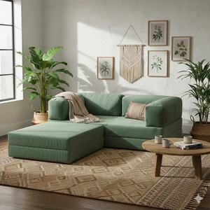 Yeny Fitilli Kadife | Köşe Koltuk | 160X160 Köşe Takımı | Modüler Köşe Takımı | Yataklı L Koltuk | Fitilli Kadife