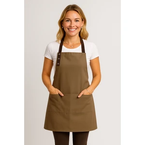Mutfak Önlüğü Leke Tutmaz Su Itici Kumaş Çıtçıtlı Boyun Askılı Cepli Önlük