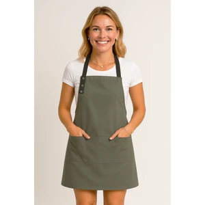 Mutfak Önlüğü Leke Tutmaz Su Itici Kumaş Çıtçıtlı Boyun Askılı Cepli Önlük