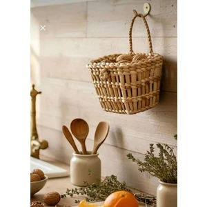 Ss Eral Koop Hasır Sepet Organizer, Banyo Organizer, Mutfak Organizer, Dekoratif Sepet 10 cm Mini Saksı