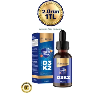 D3 K2 Vitamini 20 ml (400 Damla ) 1000 Iu D3 , 25 Mcg K2 Vitamini