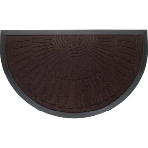 Çırpan Ev Siyah Kabartmalı Oval Kapı Önü Paspası 75X45CM