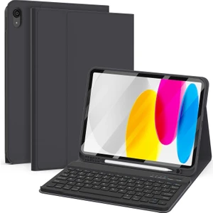 Ipad 11.nesil A16  11INÇ/10.NESIL 10.9 Inç Uyumlu Kablosuz Kalemlikli Klavyeli Tablet Kılıfı