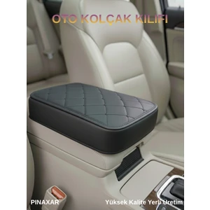  Toyota Corolla  (2013-2018) Deri Oto Kolçak Kılıfı Örtüsü Prime Süngerli Siyah Nakışlı