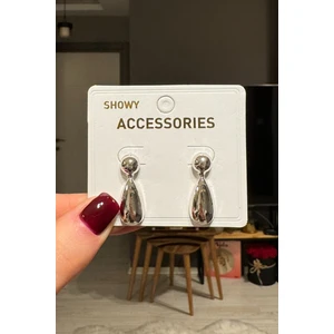 H&E Design Kadın Gümüş Renk Damla Küpe