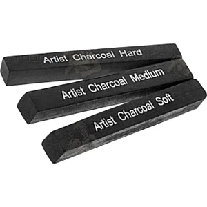Sıkıştırılmış Kömür Füzen Seti 3 Lü 1 Paket Siyah Kare Press Kömür Füzen Yassı Çizim Gölgelendirme Grafit Sanatsal