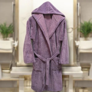 Mysoft Home Triga Kapüşonlu Bornoz %100 Pamuk