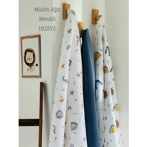 Ft Baby Collection Pamuk Müslin Bebek Battaniyesi 3'Lü Set  Müslın Örtü 80  x  90 Cm