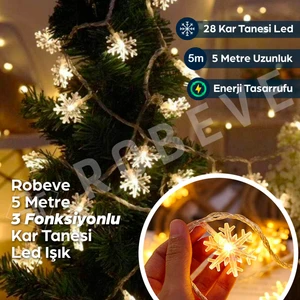 Kar Tanesi LED Işık Yılbaşı Aydınlatma Dekorasyon Işık Dekorasyon Aydınlatma Pilli 3 Metre Kar Tanesi Gün Işığı Bahçe Aydınlatma Yılbaşı Ağacı Işığı Özel Gün Doğum Günü Parti LED Işık Peri