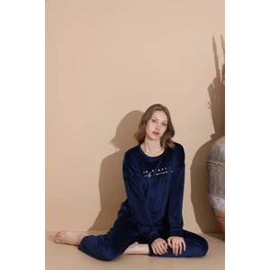 Baskılı Kadife Pijama Takımı