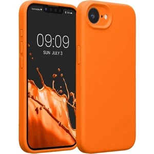 Apple iPhone 16E Uyumlu Silikon Kılıf - Pastel Renk Tonu Esnek Tam Koruma Kapak - Turuncu