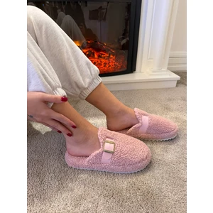 Kadın Sessiz Taban Yumuşak ve Hafif Kemerli Peluş Ev Terliği
