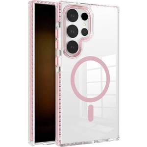 Galaxy S24 Ultra Kılıf Magsafe Şarj Özellikli Airbagli Takılabilir Askı Aparatlı Tcmk Nana Kapak-Pembe